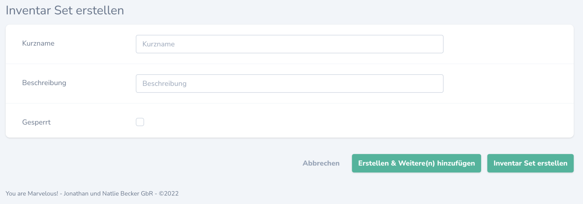 Inventarset bearbeiten