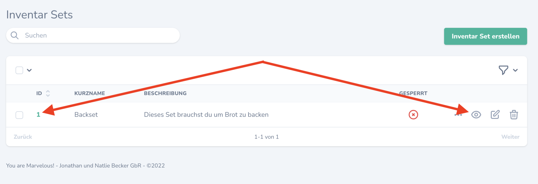 Inventarset bearbeiten