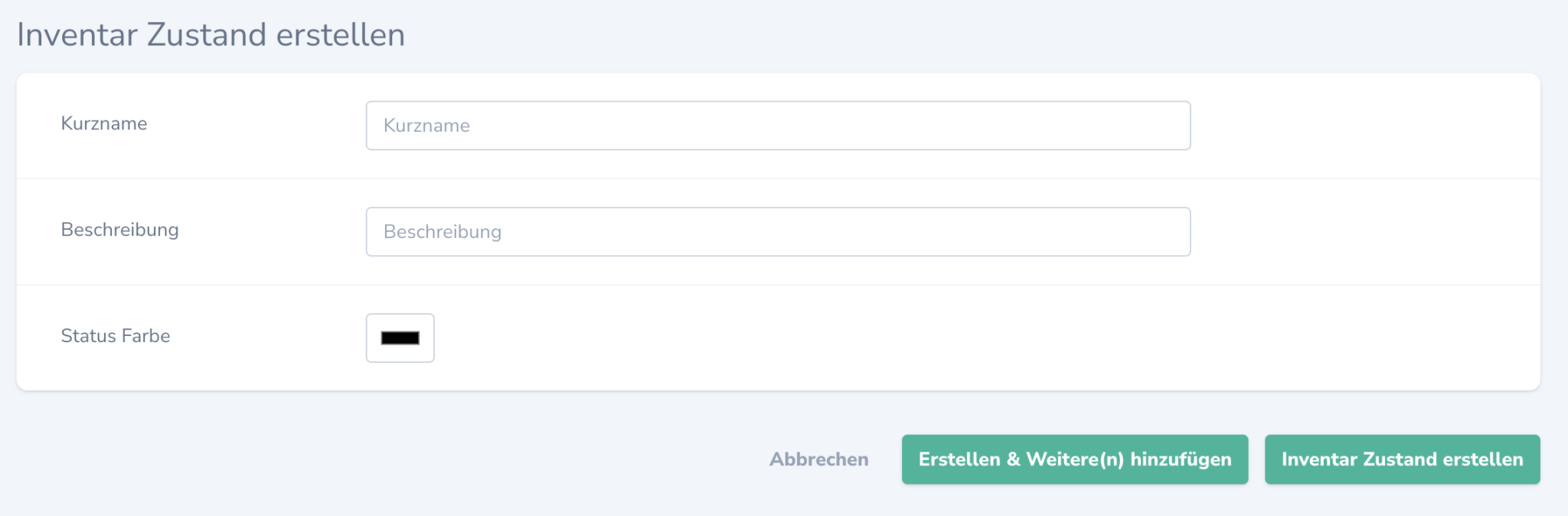 Inventarzustand erstellen
