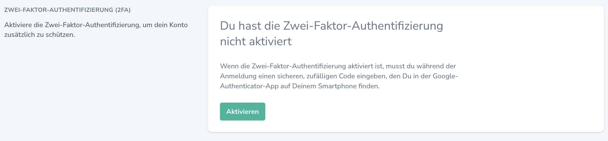 Einrichtung Zwei-Faktor-Authentifizierung